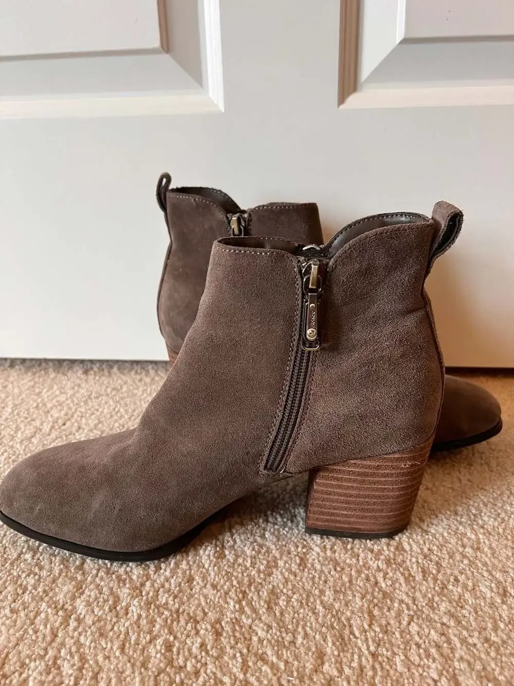 Blondo Siena Ankle Bootie Waterproof Dark Taupe Suede Womens‎ Size 9.5